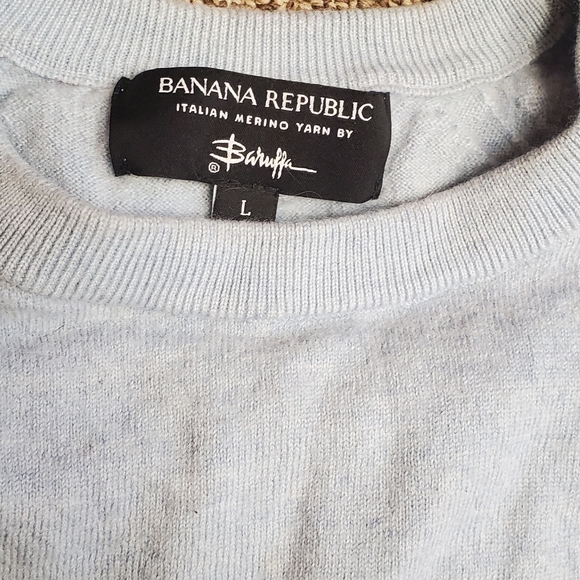 Mens Banana Republic Italian Merino wool sweater in light blue Zegna Baruffa - Picture 2 of 4